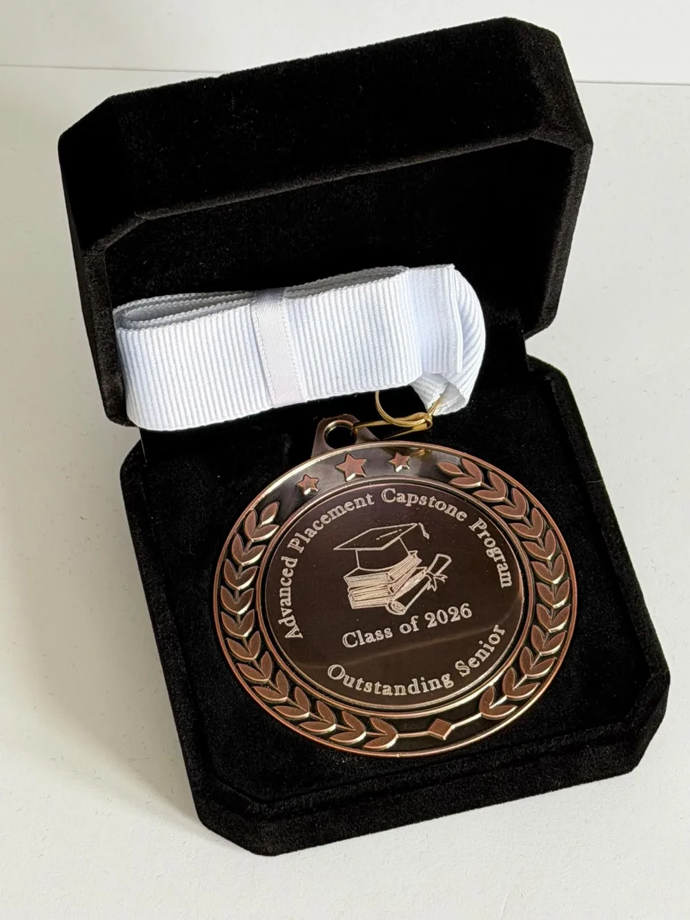 Medalla académica personalizada en estuche, Advanced Placement Capstone